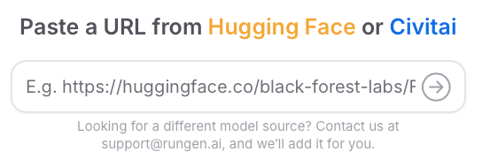 Paste your model's URL into the text field